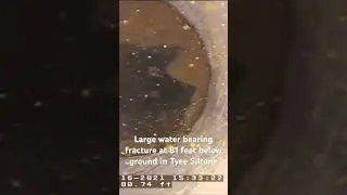 Large water bearing fractures at 81 ft below ground in Tyee Siltstone, Oregon USA