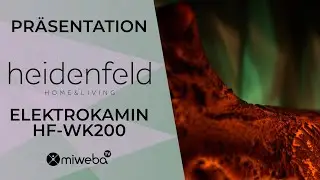 Elektrokamin Heidenfeld WK 200 | Elektroheizung | Wandmontage  3D Flammen-Optik in 10 Farben | 2023