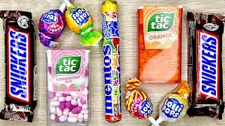 Some Lot's Of Snickers Mentos Tic Tac| Lollipops Unpacking | ASMR | Satisfying Video