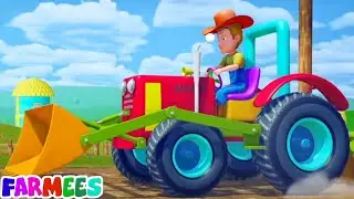 Tractor Wheels Go Round, Farm Vehicle and Song for Kids