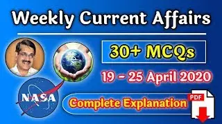 19 - 25 April 2020 Current Affairs | Weekly Current Affairs | April 2020 4th Week Current Affairs