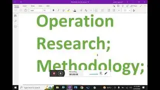 Operation Research ; - ( Methodology of Operation Research ) - 2.