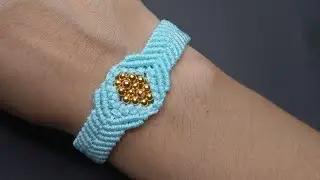Como fazer pulseira Macrame com miçangas/Tutorial passo a passo completo