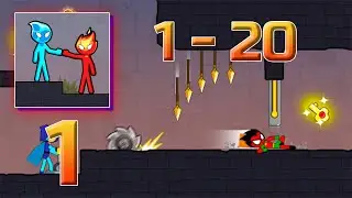 Stickman Red And Blue | Stick Adventure + SECRET PLACES (Levels 1 - 20)