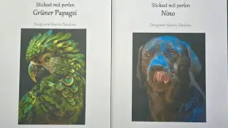 Unboxing 2 Perlenstickbilder grüner Papagei und Nino