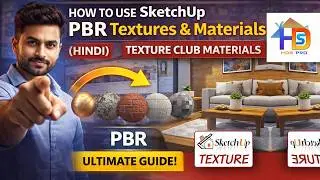 How to Use SketchUp PBR Textures and Materials | SketchUp Texture Club Materials (Hindi)
