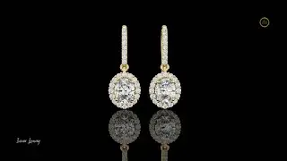 Oval Lab-Grown Diamond Halo Drop earrings#usa#ivevarluxury #Viral#Trending#FYP#Viral#Viralvideo