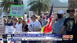 Dozens rally in La Quinta to protest ICE activity, support immigrant communities