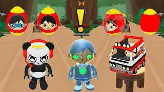 TAG WITH RYAN DOUBLE EGG SURPRISE COMBO PANDA VAN VS ROBO RYAN VS COMBO PANDA MIX GAMEPLAY