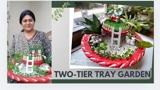 Tray garden idea #gardendecor #Two tier tray garden#diy #viral 