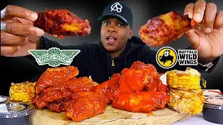 WINGSTOP ATOMIC 🔥 vs BUFFALO WILD WINGS BLAZIN WINGS? &bull; WHO&rsquo;S HOTTER 🥵 2021 CHALLENGE‼️