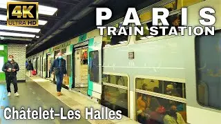 【4K】🇫🇷Paris Train Station Rush Hour - Ch&acirc;telet&ndash;Les Halles - October 2021