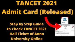 TANCET 2021 Admit Card (Released) - How to Check TANCET 2021 Hall Ticket of Anna University Online
