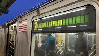 ⁴ᴷ NYC Subway: 7 trains running to 74 St-Broadway