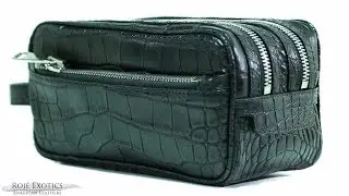 Tolietry Travel Bag - American Alligator  -Black Matte  2
