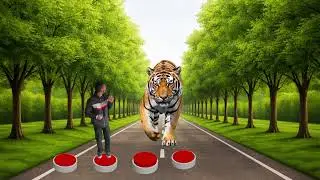 Jumping on the press button to tiger, horse, cat, elephant