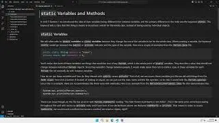 5.7 static Variables and Methods 0 - Introduction and Setup