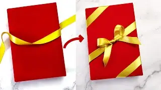 How to Tie an Easy Diagonal Ribbon Bow on a Gift Box