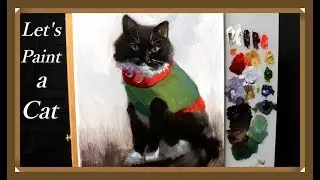 OIL PAINTING of a CAT | Real Time TUTORIAL