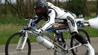 Rocket Powered Bicycle Breaks World Record
