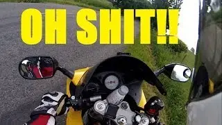 Motorcycle Bad Target Fixation Crash!!