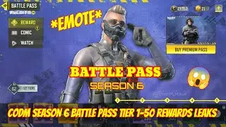 COD MOBILE SEASON 6 BATTLE PASS TIER 1-50 REWARDS LEAKS | CODM SEASON 6 BATTLE PASS EMOTE LEAKS 2022
