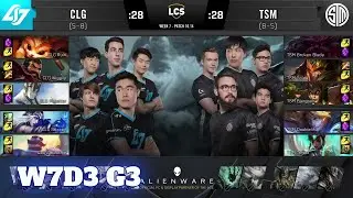 CLG против TSM | Неделя 7, день 3, S10 LCS, лето 2020 | TSM против CLG W7D3