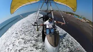 Sky cycle above beach | Ultralight Aircraft | Low Flying