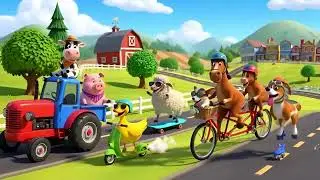 Animal Vehicle Mash Up Song for Kids | Fun Animal & Vehicle Nursery Rhymes 🚗🦁🎶