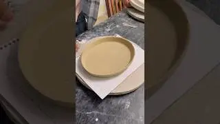 Hand-Pressing an Oval Plate into a Plaster Mold #ceramics # an Oval Plate #pottery