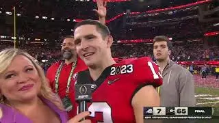 Stetson Bennett postgame interview. Georgia beats TCU for 2nd straight CFP National Championship