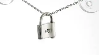 Functional Lock Pendant Charm High Sterling Silver Necklace Chain