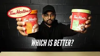 Trying Tim Hortons Ice Cream | Salted Caramel Iced Capp & Apple Fritter
