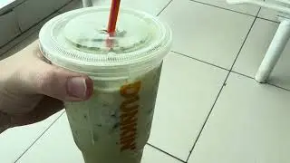 Drink Review of Blueberry Cereal N&rsquo; Milk Iced Matcha Latte from Dunkin