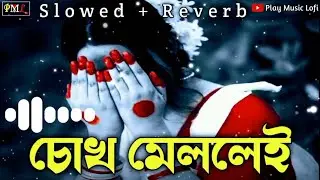 Chokh Mellel Dakhe Tomake - { Lofi Remix + Lyrics } চোখ মেললেই দেখি তোমাকে | Bangla Lofi