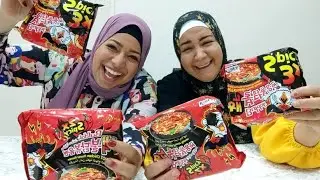 تحدي 4اندومي كورى حار X3 💃كنا هنمووووت😭