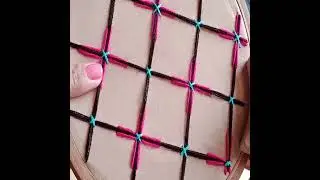 Net Embroidery design new and easy method, how to embroider a net with multi color threads new idea