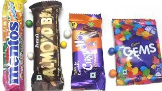 Mentos Vs Amul Almondbar Chocolate Vs Crispello Vs Gems