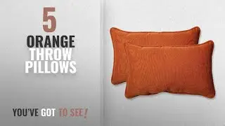 Top 10 Orange Throw Pillows [Winter 2018 ]: Pillow Perfect Indoor/Outdoor Cinnabar Corded