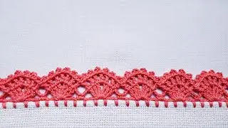 Barrado/bico para pano de prato #croche #crochet #barradinhodecroche 💜 #645