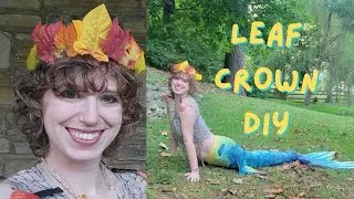 DIY Autumn Leaf Crown | fantasy costume crown tutorial and fall mermaid photoshoot ✨️ 🧜 