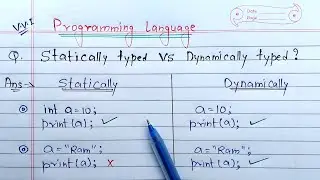 difference between statically and dynamically typed programming languages | Learn Coding