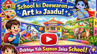 ​Krishna Academy: School ki Deewaron par Art ka Jaadu! ✨🎨