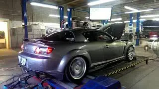 2004 Rx8 automatic dyno pull magnaflow exhaust AEM intake gutted cat