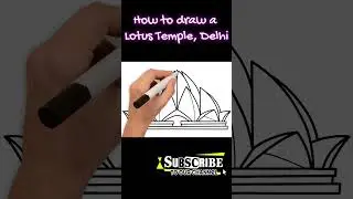 How to draw a Lotus temple Delhi #lotustemple