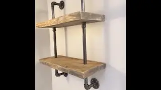 How To Make Live Edge Wood Shelf With Gas Pipe