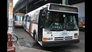 NJT Eagle Coach AE-20 and Flxible Metro B 40102-6T at film shoot in Astoria-Ditmars Blvd