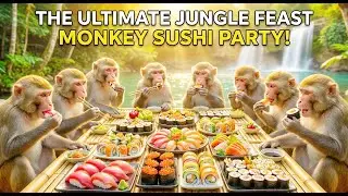 Adorable Monkey Family Has The Best Sushi Party Ever!