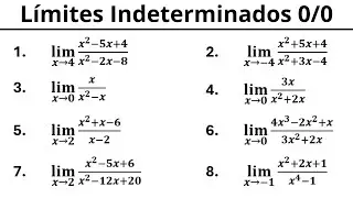 L&iacute;mites Indeterminados 0/0 por Factorizaci&oacute;n | Ejercicios Resueltos | C&aacute;lculo Diferencial