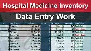 Hospital Medicine Inventory with Excel | Hospital Inventory in Excel | Advanced Excel #exceltutoring